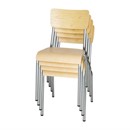 Chaises avec assise et dossier en bois Bolero Cantina galvanisées (lot de 4)